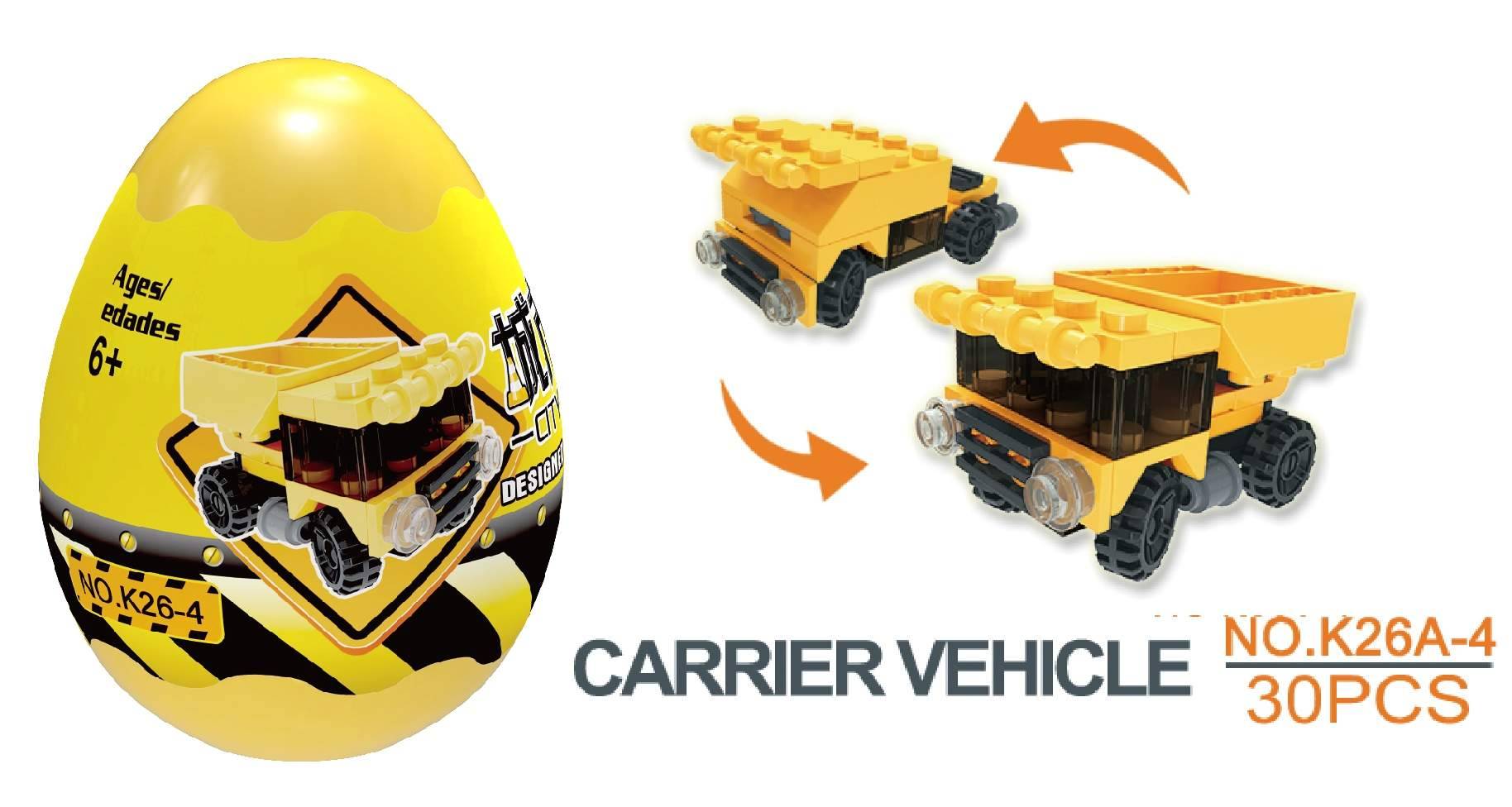 Egg Capsule Building Block City Engineer Carrier Vehicle